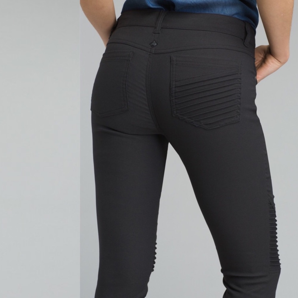 Prana Black Skinny Moto Pants - Picture 2 of 16